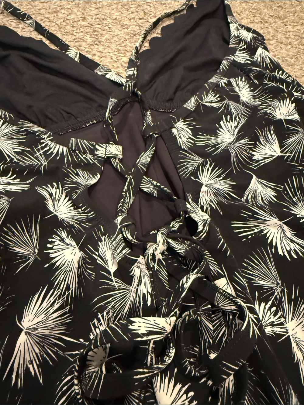 La Blanca Plus Size 18W Petal Pusher Cross Back Halter One Piece Swimsuit - Picture 4 of 5